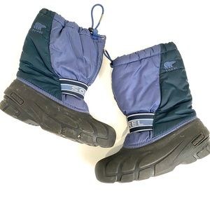 SOREL Boys 5 Navy Blue Waterproof Warm Lining Pull On Winter Snow Boots